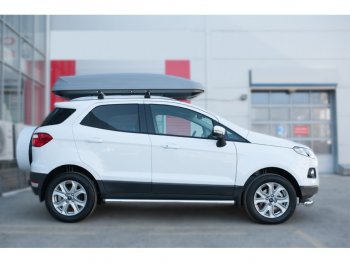 18 799 р. Защита порогов (труба D63 мм) SLITKOFF  Ford EcoSport (2013-2019) дорестайлинг (Защита порогов с заглушками на торцах (вариант 2))  с доставкой в г. Пермь. Увеличить фотографию 2