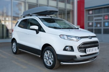 9 999 р. Защита порогов (труба D63 мм) SLITKOFF  Ford EcoSport (2013-2019) дорестайлинг (Защита порогов с закругленными торцами (вариант 3))  с доставкой в г. Пермь. Увеличить фотографию 3