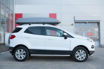 9 999 р. Защита порогов (труба D63 мм) SLITKOFF  Ford EcoSport (2013-2019) дорестайлинг (Защита порогов с закругленными торцами (вариант 3))  с доставкой в г. Пермь. Увеличить фотографию 2
