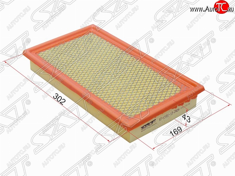 287 р. Фильтр воздушный двигателя SAT (302х169х43 mm).  Ford EcoSport ( B515) (2013-2019), Ford Explorer  U502 (2010-2019), Mazda CX-9  TB (2007-2015)  с доставкой в г. Пермь