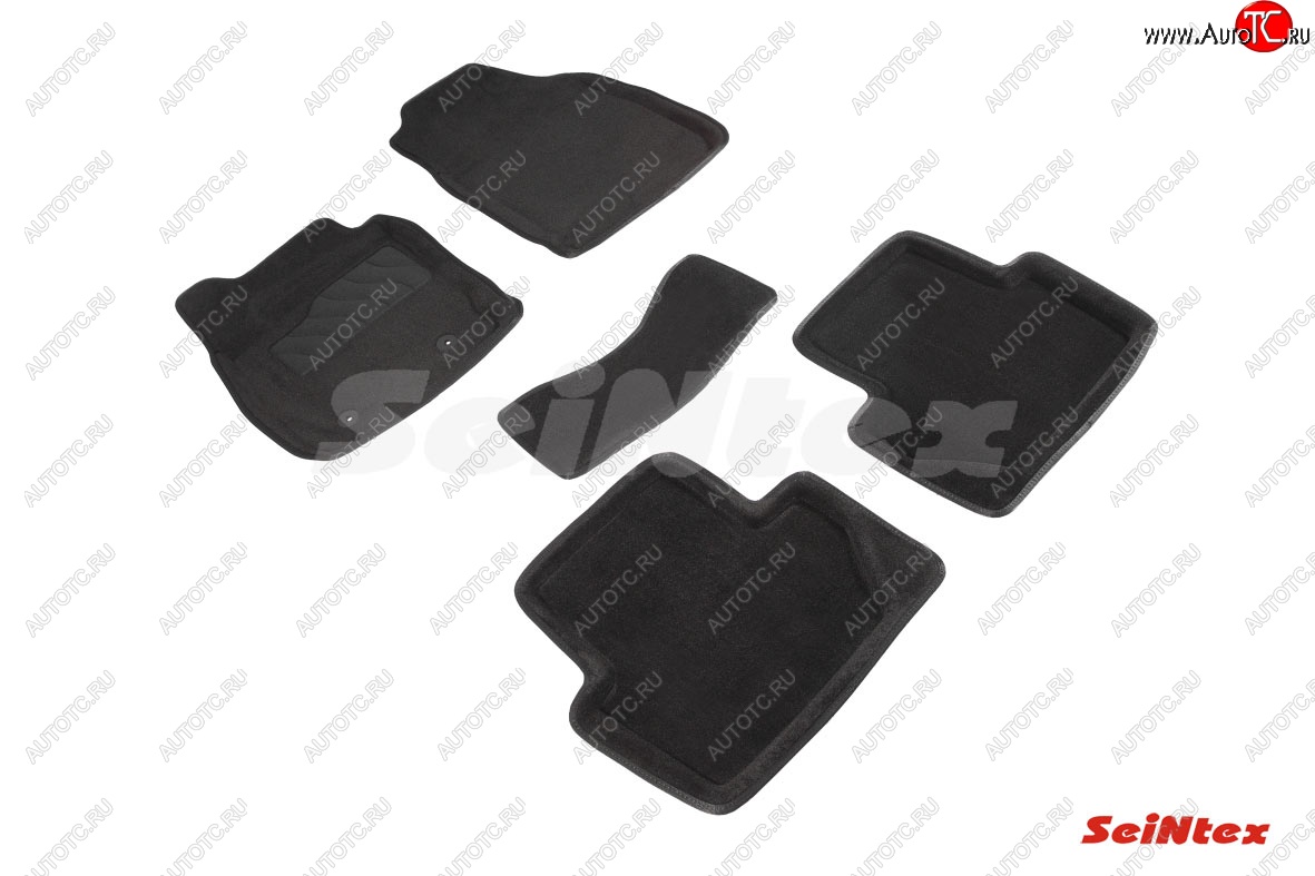 5 699 р. Комплект 3D ковриков в салон (ворсовые / чёрные) Seintex  Ford EcoSport (2013-2019) дорестайлинг  с доставкой в г. Пермь