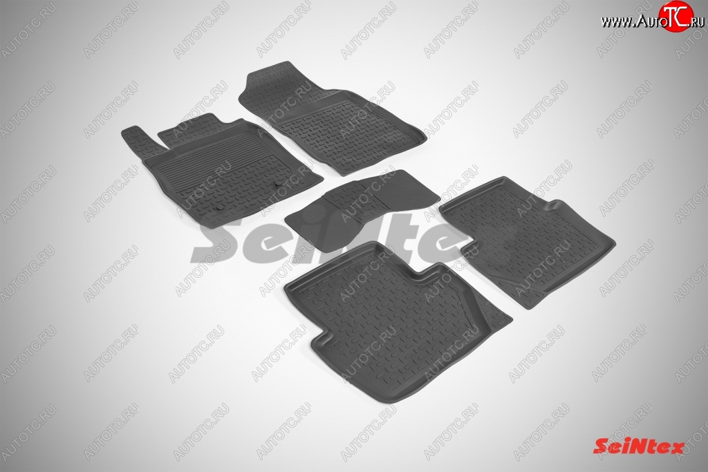 3 099 р. Износостойкие коврики в салон с высоким бортом SeiNtex Premium 4 шт. (резина)  Ford EcoSport (2013-2019) дорестайлинг  с доставкой в г. Пермь