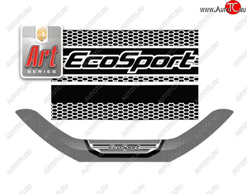 2 399 р. Дефлектора окон CA-Plastic  Ford EcoSport  B515 (2017-2019) рестайлинг (Серия Art серебро)  с доставкой в г. Пермь