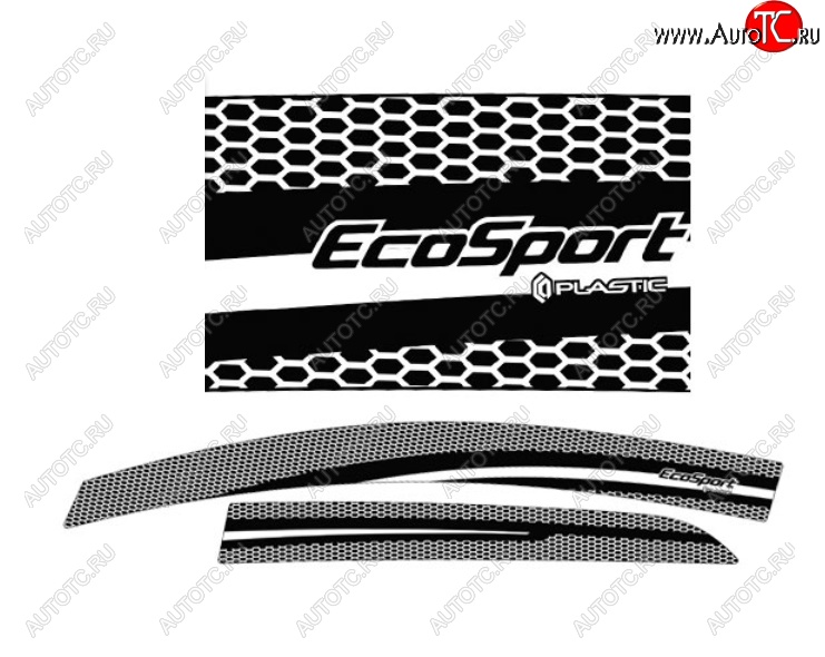 2 159 р. Дефлектора окон CA-Plastic  Ford EcoSport  B515 (2017-2019) рестайлинг (Серия Art белая)  с доставкой в г. Пермь