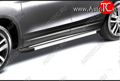 11 519 р. Алюминиевые пороги Arbori Luxe Silver Ford EcoSport B515 рестайлинг (2017-2019)  с доставкой в г. Пермь