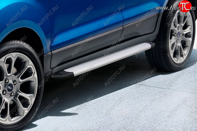 13 099 р. Пороги алюминиевые Optima Silver 1600 серебристые на  Ford EcoSport  B515 (2017-2019) рестайлинг (Optima Silver)  с доставкой в г. Пермь