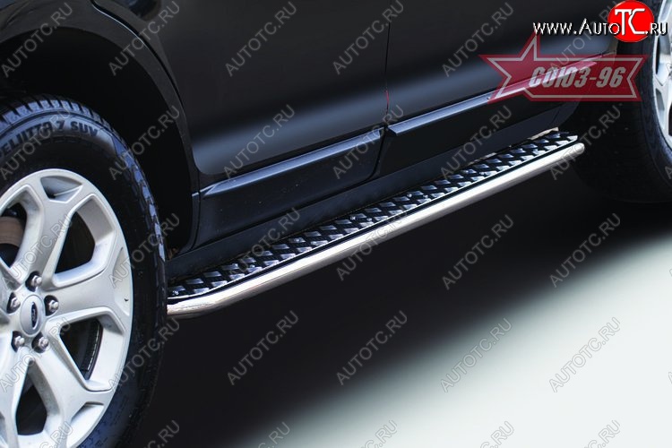 17 099 р. Защита порогов с листом Souz-96 (d42).  Ford Edge  CD539 (2015-2018) дорестайлинг  с доставкой в г. Пермь