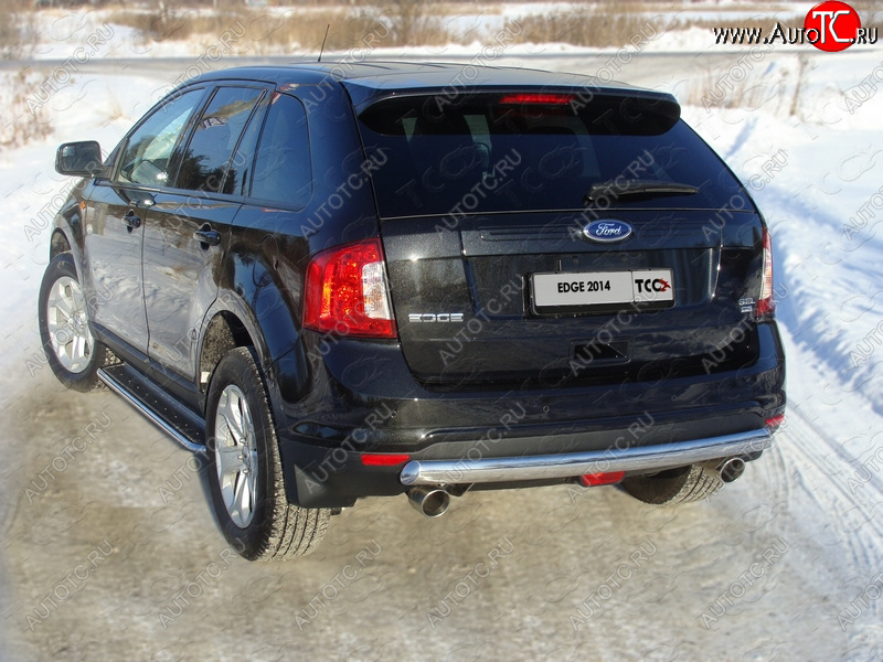 19 849 р. Защита заднего бампера (овальная) ТСС 75х42 мм Ford Edge CD539 дорестайлинг (2015-2018)  с доставкой в г. Пермь