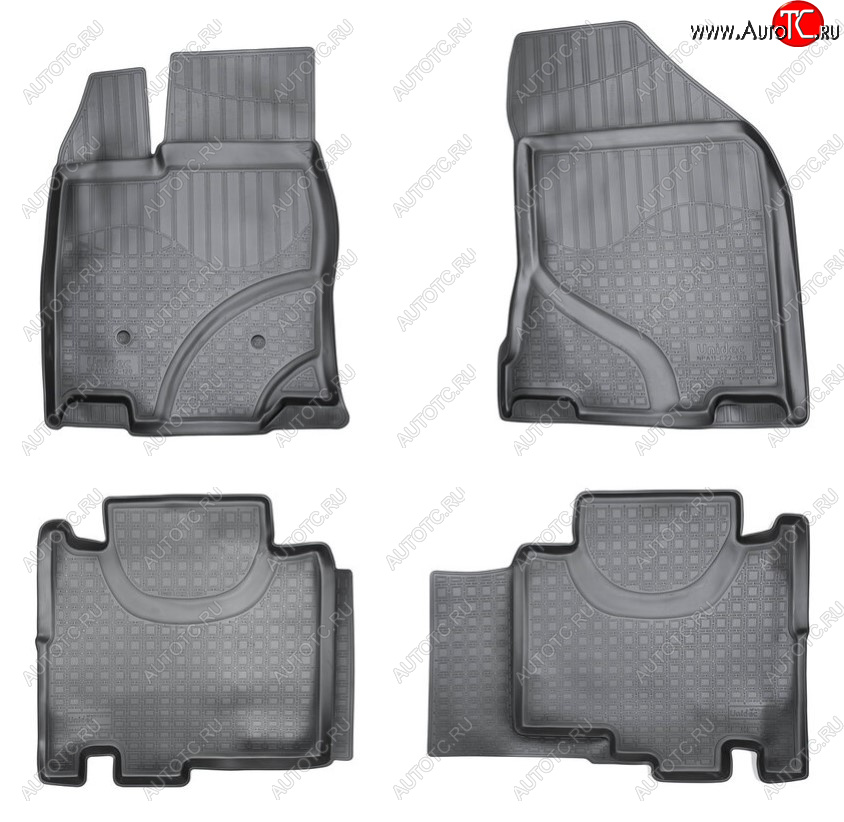 2 679 р. Комплект ковриков в салон Norplast Unidec Ford Edge CD539 дорестайлинг (2015-2018) (Цвет: черный)  с доставкой в г. Пермь