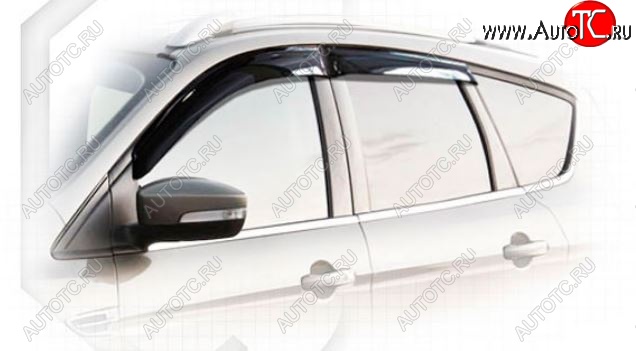 2 099 р. Дефлектора окон CA-Plastiс Ford Escape 3 рестайлинг (2016-2019) (Classic полупрозрачный, Без хром молдингов)  с доставкой в г. Пермь