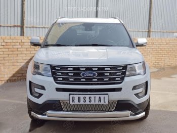 3 689 р. Решетка радиатора Russtal лист Ford Explorer U502 1-ый рестайлинг, 5 дв. (2015-2018) (Неокрашенная)  с доставкой в г. Пермь. Увеличить фотографию 3
