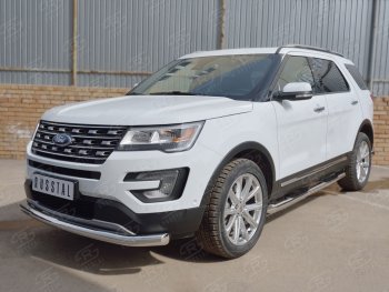 16 949 р. Одинарная защита переднего бампера диаметром 76 мм Ford Explorer U502 1-ый рестайлинг, 5 дв. (2015-2018)  с доставкой в г. Пермь. Увеличить фотографию 2