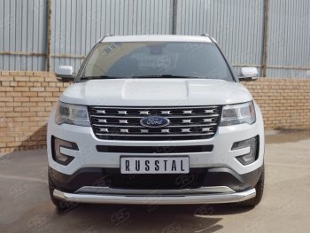 16 949 р. Одинарная защита переднего бампера диаметром 76 мм Ford Explorer U502 1-ый рестайлинг, 5 дв. (2015-2018)  с доставкой в г. Пермь. Увеличить фотографию 4