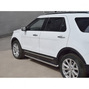 19 999 р. Защита порогов из круглой трубы d63 мм SLITKOFF v3 Ford Explorer U502 2-ой рестайлинг, 5 дв. (2017-2019)  с доставкой в г. Пермь. Увеличить фотографию 3