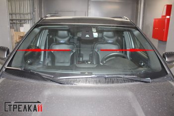 1 699 р. Водостоки (дефлектора) лобового стекла Стрелка 11 Ford Explorer U625 5 дв. (2019-2025)  с доставкой в г. Пермь. Увеличить фотографию 3
