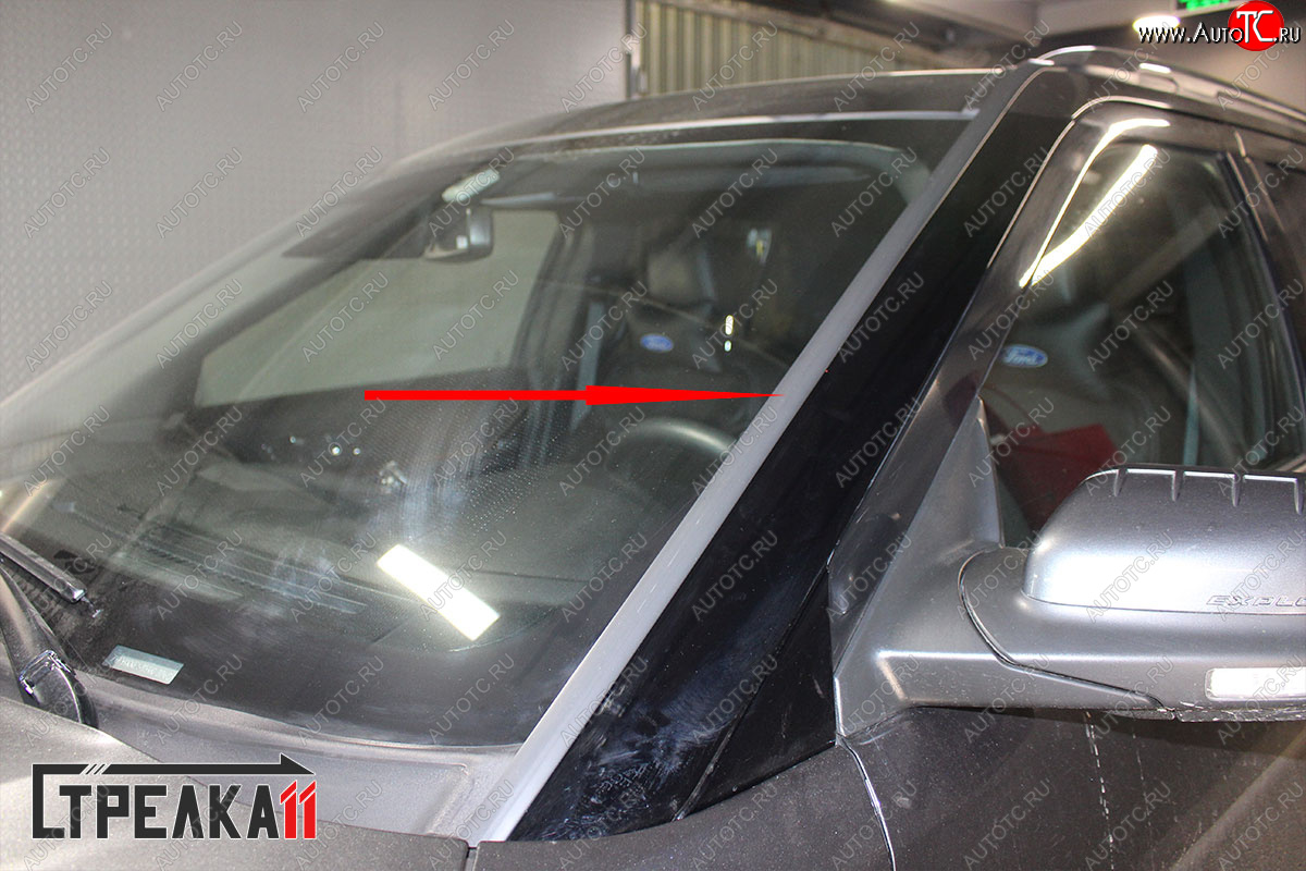 1 699 р. Водостоки (дефлектора) лобового стекла Стрелка 11 Ford Explorer U625 5 дв. (2019-2025)  с доставкой в г. Пермь