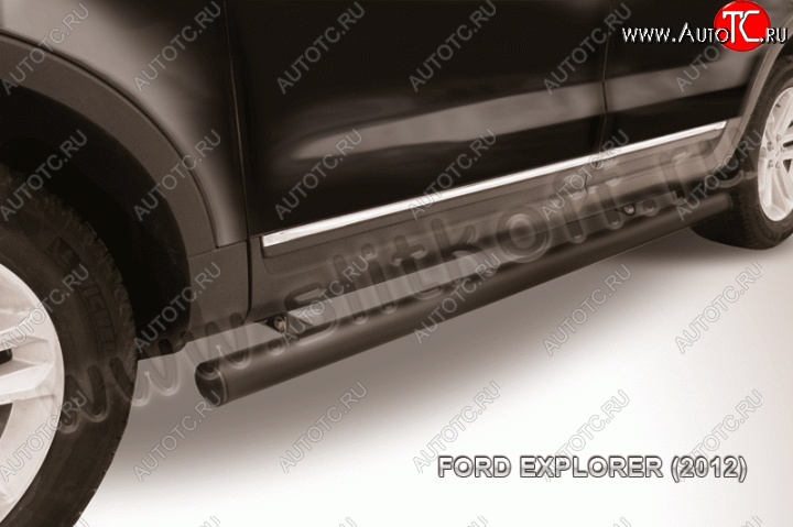 14 249 р. Защита порогов d76 труба Slitkoff  Ford Explorer  U502 (2010-2016) дорестайлинг (Цвет: серебристый)  с доставкой в г. Пермь