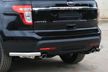 Защита заднего бампера Souz-96 (нержавеющая сталь 60 мм) Ford Explorer  U502 (2010-2016) дорестайлинг