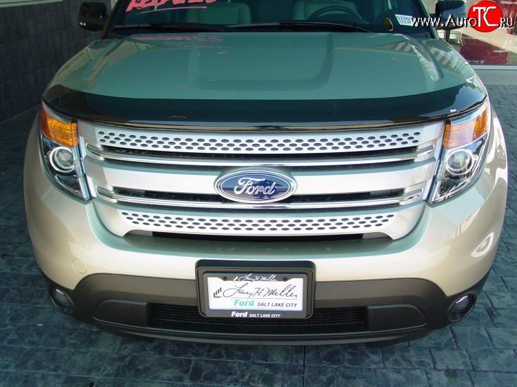 5 079 р. Дефлектор капота NovLine Ford Explorer U502 дорестайлинг (2010-2016)  с доставкой в г. Пермь