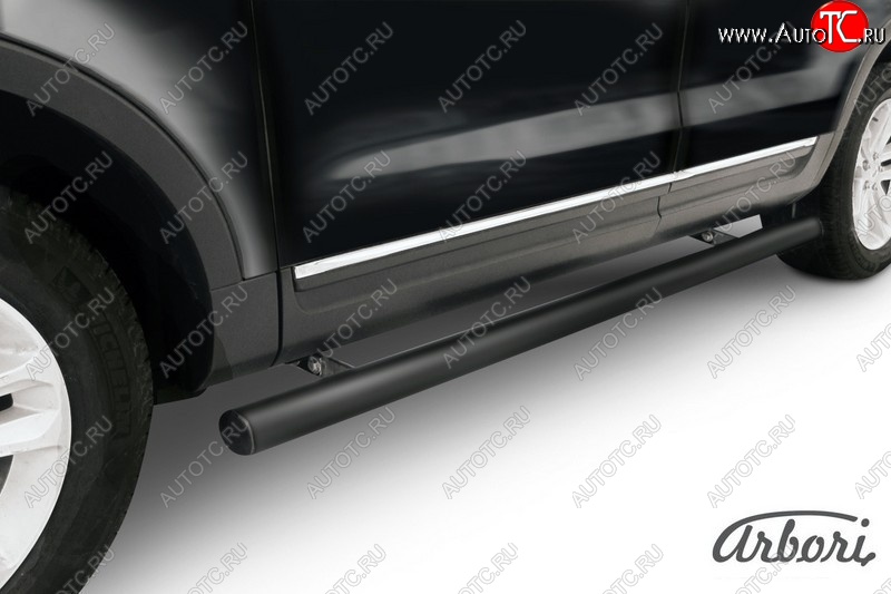 8 819 р. Защита штатных порогов Arbori (черная, d76 mm).  Ford Explorer  U502 (2010-2016) дорестайлинг  с доставкой в г. Пермь