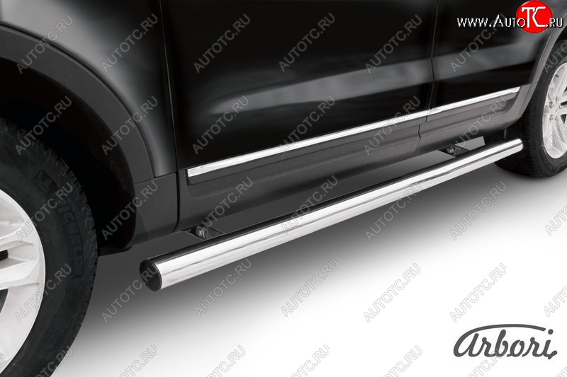 21 509 р. Защита штатных порогов Arbori (нержавейка, d76 mm). Ford Explorer U502 дорестайлинг (2010-2016)  с доставкой в г. Пермь