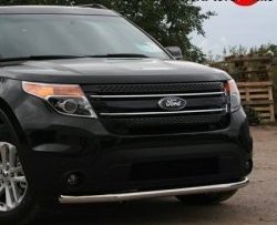Одинарная защита переднего бампера Novline (нержавеющая сталь 60мм) Ford Explorer  U502 (2010-2016) дорестайлинг