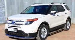 16 949 р. Одинарная защита переднего бампера диаметром 76 мм SLITKOFF  Ford Explorer  U502 (2010-2016) дорестайлинг  с доставкой в г. Пермь. Увеличить фотографию 4