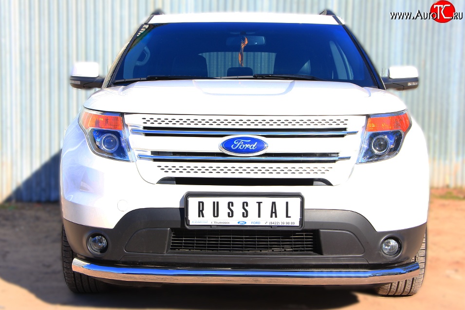 16 949 р. Одинарная защита переднего бампера диаметром 76 мм SLITKOFF  Ford Explorer  U502 (2010-2016) дорестайлинг  с доставкой в г. Пермь