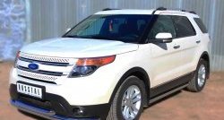 19 999 р. Защита порогов из круглой трубы диаметром 63 мм SLITKOFF Ford Explorer U502 дорестайлинг (2010-2016)  с доставкой в г. Пермь. Увеличить фотографию 4