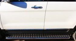24 649 р. Широкая защита порогов SLITKOFF Ford Explorer U502 дорестайлинг (2010-2016)  с доставкой в г. Пермь. Увеличить фотографию 2