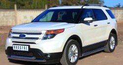 24 649 р. Широкая защита порогов SLITKOFF Ford Explorer U502 дорестайлинг (2010-2016)  с доставкой в г. Пермь. Увеличить фотографию 4