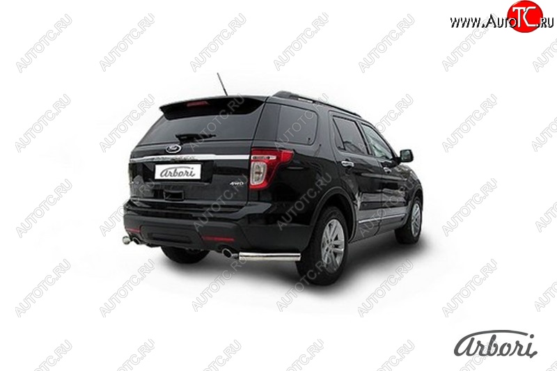 14 219 р. Защита заднего бампера Arbori (уголки, нержавейка, 1 труба d57 mm).  Ford Explorer  U502 (2010-2016) дорестайлинг  с доставкой в г. Пермь
