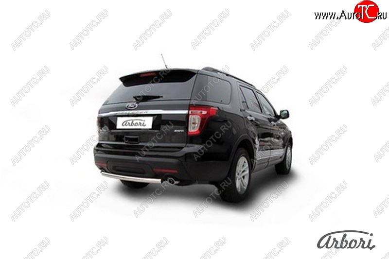 13 724 р. Защита заднего бампера Arbori (нержавейка, 1 труба d57 mm).  Ford Explorer  U502 (2010-2016) дорестайлинг  с доставкой в г. Пермь
