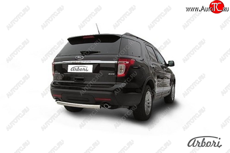 12 509 р. Защита заднего бампера Arbori (нержавейка, 1 труба d76 mm).  Ford Explorer  U502 (2010-2016) дорестайлинг  с доставкой в г. Пермь