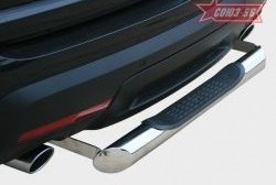 Защита заднего бампера с проступью Souz-96 (нержавеющая сталь d76) Ford Explorer  U502 (2010-2016) дорестайлинг