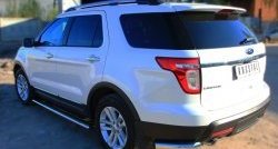 19 999 р. Защита заднего бампера (Ø76 мм уголки, нержавейка) SLITKOFF  Ford Explorer  U502 (2010-2016) дорестайлинг  с доставкой в г. Пермь. Увеличить фотографию 3