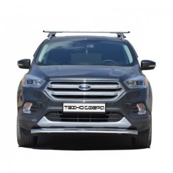 Защита переднего бампера ТехноСфера (Техно Сфера) (нержавейка, d63.5 mm) Ford Kuga  2 (2016-2019) рестайлинг