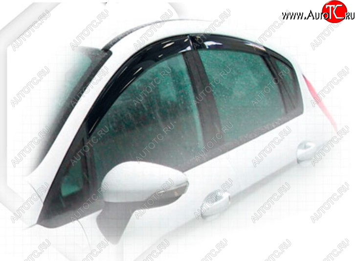 1 899 р. Дефлектора окон CA-Plastic Ford Fiesta 6 хэтчбэк 5 дв. рестайлинг (2012-2019) (Classic полупрозрачный, Без хром молдинга, Крепление только на скотч)  с доставкой в г. Пермь