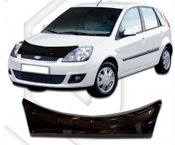 Дефлектор капота CA-Plastiс exclusive Ford Fiesta 5 хэтчбэк 5 дв. рестайлинг (2005-2008)