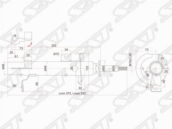 Левый амортизатор передний SAT Ford Fusion 1 хэтчбэк дорестайлинг (2002-2005)