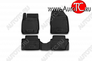 2 259 р. Комплект ковриков салона Element (полиуретан)  Ford Fiesta  6 (2008-2012) хэтчбэк 5 дв. дорестайлинг (Чёрные)  с доставкой в г. Пермь
