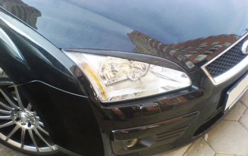 589 р. Реснички на фары KURAJ (узкие) Ford Focus 2 универсал дорестайлинг (2004-2008) (Неокрашенные)  с доставкой в г. Пермь. Увеличить фотографию 2