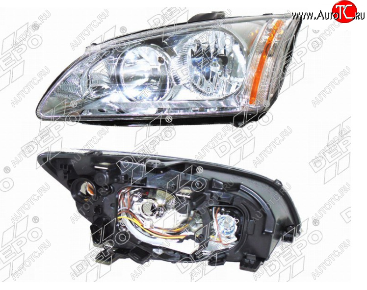 10 299 р. Левая фара (хром) DEPO Ford Focus 2  седан дорестайлинг (2004-2008)  с доставкой в г. Пермь