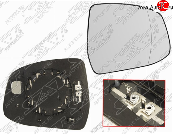529 р. Правое полотно зеркала SAT (асферическое, с обогревом) Ford Focus 2  седан дорестайлинг (2004-2008)  с доставкой в г. Пермь