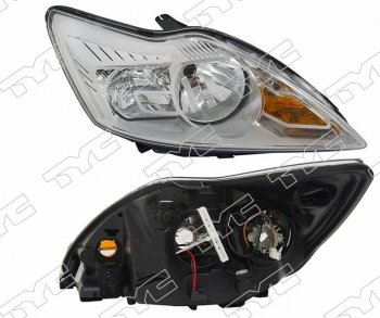 Правая фара TYC (с электрокорректором, хром) Ford Focus 2 седан рестайлинг (2007-2011)