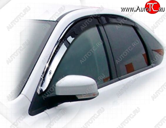 1 999 р. Дефлектора окон CA-Plastic Ford Focus 2 хэтчбэк 5 дв. рестайлинг (2007-2011) (Classic полупрозрачный, Без хром. молдинга)  с доставкой в г. Пермь