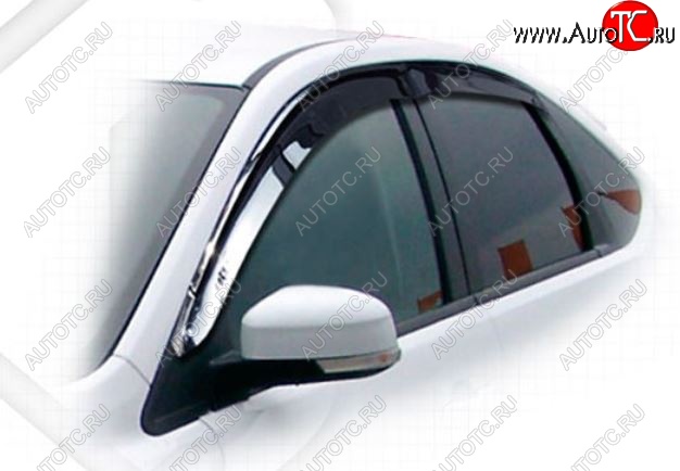 1 999 р. Дефлектора окон CA-Plastic Ford Focus 2 седан рестайлинг (2007-2011) (Classic полупрозрачный)  с доставкой в г. Пермь