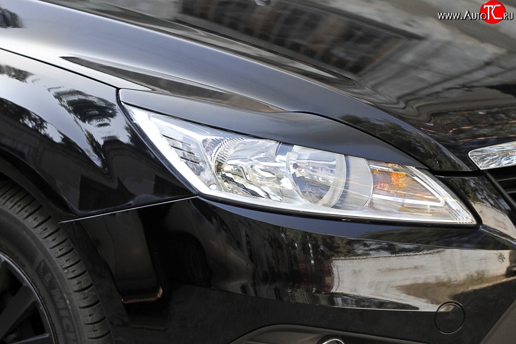 1 139 р. Реснички на фары RA Ford Focus 2 хэтчбэк 3 дв. рестайлинг (2007-2011) (Неокрашенные)  с доставкой в г. Пермь