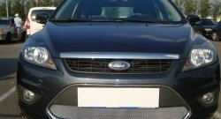 1 469 р. Сетка на бампер Russtal (хром) Ford Focus 2 седан рестайлинг (2007-2011)  с доставкой в г. Пермь. Увеличить фотографию 4