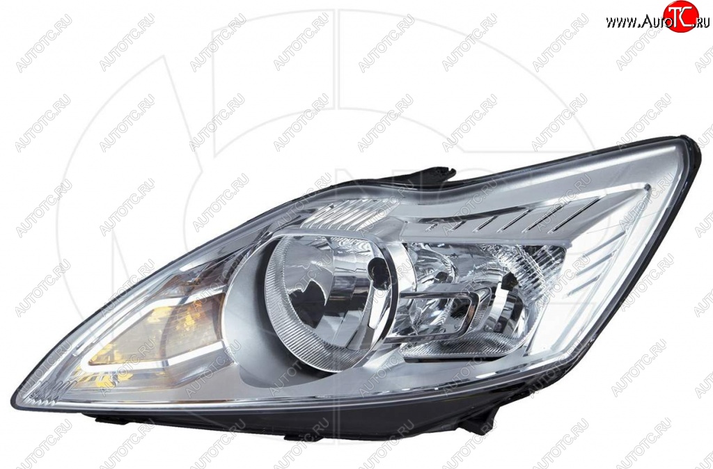 4 499 р. Фара левая NSP (хром) Ford Focus 2 седан рестайлинг (2007-2011)  с доставкой в г. Пермь